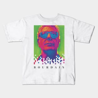 Anthony Bourdain Portrait Colorful Kids T-Shirt